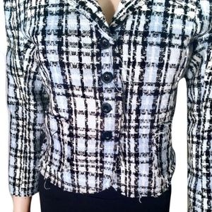 Lavender Star Tweed Knit in Black Lite Blue and White Sz S BNWT